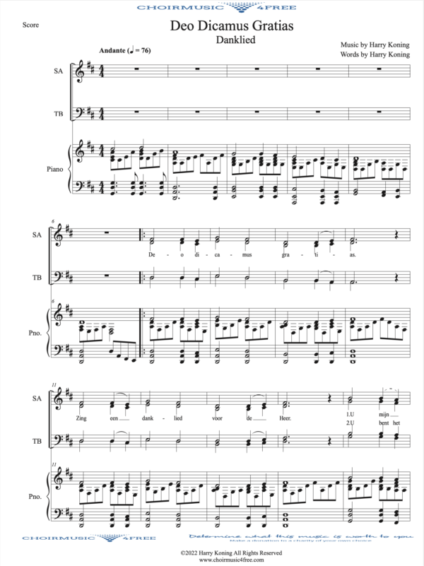 Deo Dicamus Gratias (Danklied)